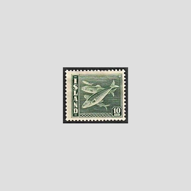 FRIMRKER ISLAND | 1940 - AFA 216 - Fisk- og flagserie - 10 aur grn tk. 14 - Ubrugt