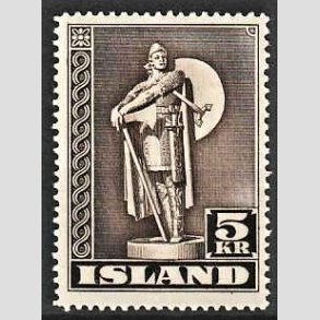 FRIMRKER ISLAND | 1943 - AFA 231 - Thorfinn Karlsefni - 5 kr. brun TK. 14 - Ubrugt