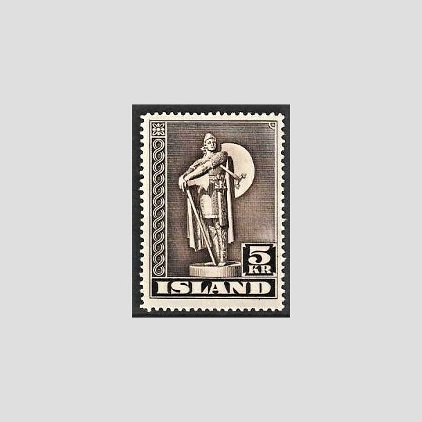 FRIMRKER ISLAND | 1943 - AFA 231 - Thorfinn Karlsefni - 5 kr. brun TK. 14 - Ubrugt