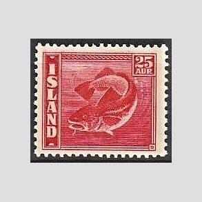 FRIMRKER ISLAND | 1940 - AFA 217 - Fisk- og flagserie - 25 aur rd tk. 14 - Ubrugt