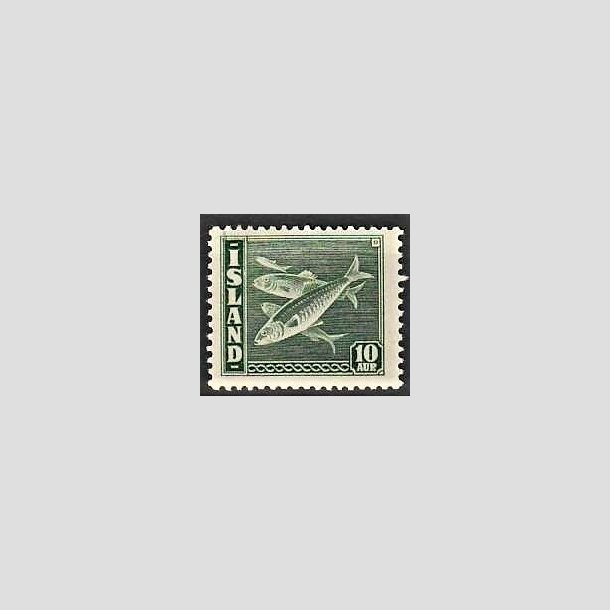 FRIMRKER ISLAND | 1940 - AFA 216 - Fisk- og flagserie - 10 aur grn tk. 14 - Ubrugt