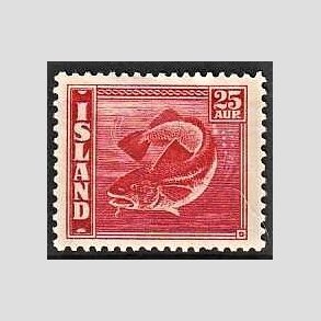 FRIMRKER ISLAND | 1940 - AFA 217 - Fisk- og flagserie - 25 aur rd tk. 14 - Ubrugt