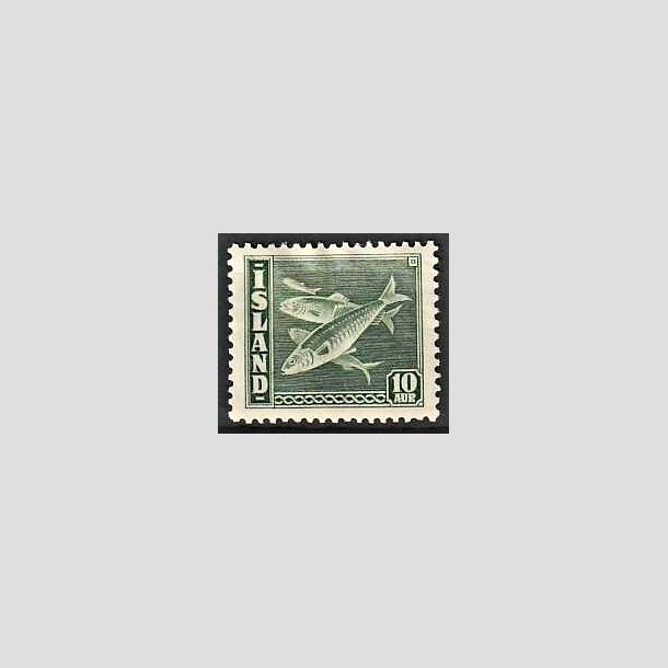 FRIMRKER ISLAND | 1940 - AFA 216 - Fisk- og flagserie - 10 aur grn tk. 14 - Ubrugt