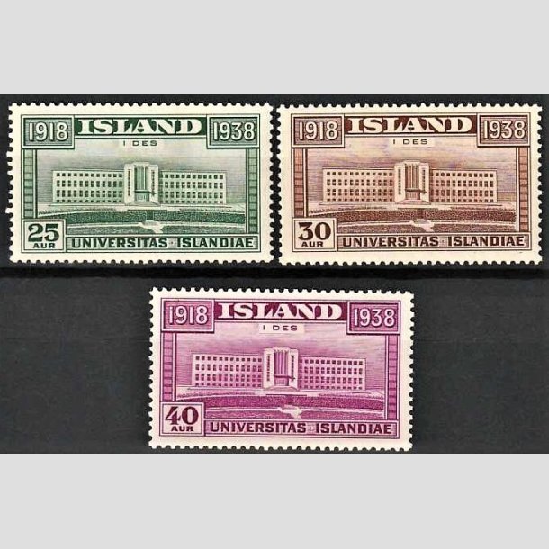 FRIMRKER ISLAND | 1938 - AFA 202-204 - 20 rs uafhngighed - Komplet st - Ubrugt