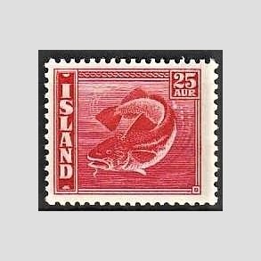 FRIMRKER ISLAND | 1940 - AFA 217 - Fisk- og flagserie - 25 aur rd tk. 14 - Ubrugt