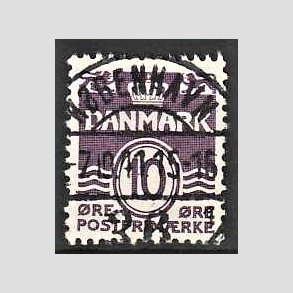 FRIM�RKER DANMARK | 1938 - AFA 248 - B�lgelinie 10 �re violet type II - Lux Stemplet