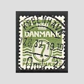 FRIM�RKER DANMARK | 1938 - AFA 247 - B�lgelinie 7 �re gr�n - Lux Stemplet K�benhavn
