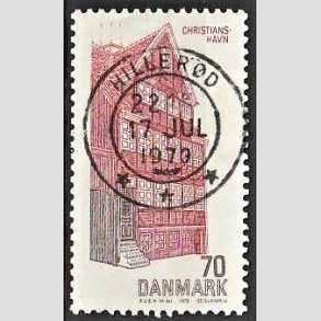 FRIM�RKER DANMARK | 1972 - AFA 540 - Dansk bygningskunst - 70 �re r�d/brun/brunr�d - Pragt Stemplet Hiller�d
