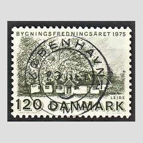 FRIM�RKER DANMARK | 1975 - AFA 592 - Bygningsfredning - 120 �re gr�n - Pragt Stemplet K�benhavn