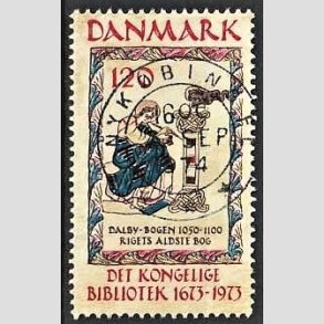 FRIM�RKER DANMARK | 1973 - AFA 550 - Det Kongelige Bibliotek 300 �r - 120 �re beige/brun/bl�/r�d - Pragt Stemplet 