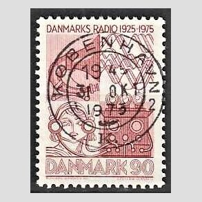 FRIM�RKER DANMARK | 1975 - AFA 583 - Danmarks Radio 50 �r - 90 �re r�d - Pragt Stemplet K�benhavn