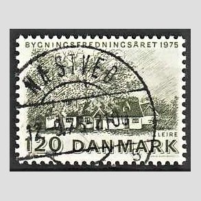 FRIM�RKER DANMARK | 1975 - AFA 592 - Bygningsfredning - 120 �re gr�n - Pragt Stemplet N�stved