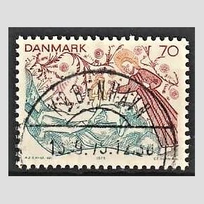 FRIM�RKER DANMARK | 1973 - AFA 556 - Kalkmalerier - 70 �re flerfarvet - Pragt Stemplet