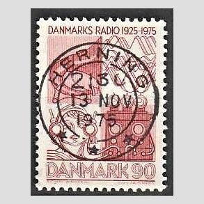 FRIM�RKER DANMARK | 1975 - AFA 583 - Danmarks Radio 50 �r - 90 �re r�d - Pragt Stemplet Herning