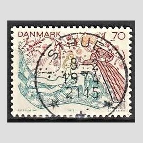 FRIM�RKER DANMARK | 1973 - AFA 556 - Kalkmalerier - 70 �re flerfarvet - Pragt Stemplet Struer