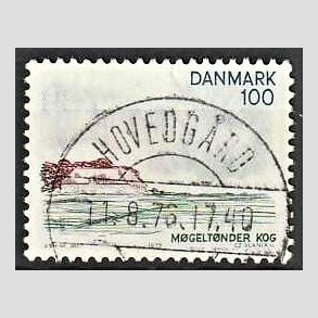 FRIM�RKER DANMARK | 1975 - AFA 599 - S�nderjylland - 100 �re flerfarvet - Pragt Stemplet Hovedg�rd