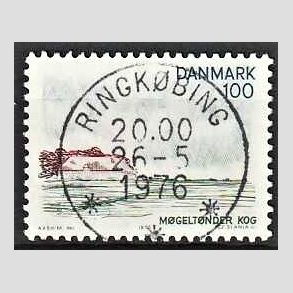 FRIM�RKER DANMARK | 1975 - AFA 599 - S�nderjylland - 100 �re flerfarvet - Pragt Stemplet Ringk�bing