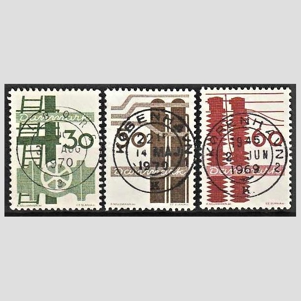 FRIMRKER DANMARK | 1968 - AFA 473-75 - Danmarks industri - 30-60 re - Lux Stemplet