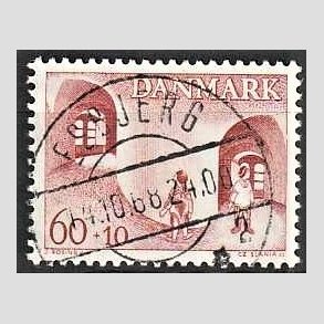 FRIMRKER DANMARK | 1968 - AFA 472 - Brnesagen Grnland - 60 + 10 re brunrd - Pragt Stemplet Esbjerg