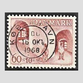 FRIMRKER DANMARK | 1968 - AFA 472 - Brnesagen Grnland - 60 + 10 re brunrd - Pragt Stemplet 