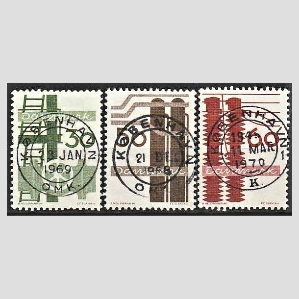 FRIMRKER DANMARK | 1968 - AFA 473-75 - Danmarks industri - 30-60 re - Lux Stemplet