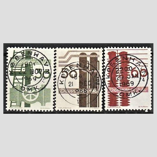 FRIMRKER DANMARK | 1968 - AFA 473-75 - Danmarks industri - 30-60 re - Lux Stemplet