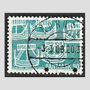 FRIM�RKER DANMARK | 1969 - AFA 479 - Foreningen Norden 50 �r - 90 �re lysbl� - Lux Stemplet 