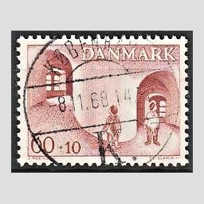 FRIMRKER DANMARK | 1968 - AFA 472 - Brnesagen Grnland - 60 + 10 re brunrd - Pragt Stemplet 