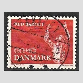 FRIMRKER DANMARK | 1970 - AFA 495 - Red Barnet 25 r - 60 + 10 re rd - Lux Stemplet Skibby