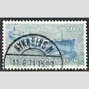 FRIM�RKER DANMARK | 1970 - AFA 506 - Dansk Skibsfart - 90 �re bl�gr�n/bl� - Pragt Stemplet 