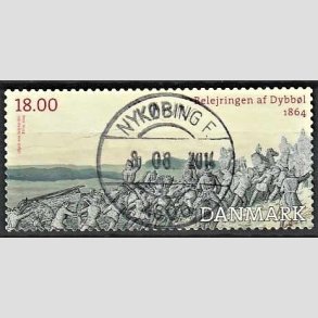 FRIM�RKER DANMARK | 2014 - AFA 1771 - Dybb�l 1864 - 18,00 Kr. flerfarvet - Pragt Stemplet Nyk�bing F