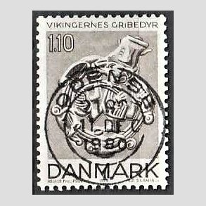 FRIM�RKER DANMARK | 1979 - AFA 684 - Vikingetiden - 1,10 Kr. brun - Pragt Stemplet