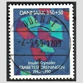 FRIMRKER DANMARK | 1990 - AFA 977 - Diabetesforeningen - 3,50 Kr. + 50 re flerfarvet - Lux Stemplet Odense