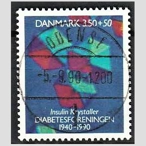 FRIMRKER DANMARK | 1990 - AFA 977 - Diabetesforeningen - 3,50 Kr. + 50 re flerfarvet - Lux Stemplet Odense