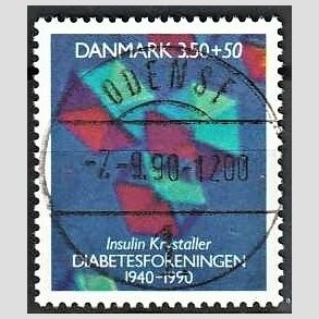 FRIMRKER DANMARK | 1990 - AFA 977 - Diabetesforeningen - 3,50 Kr. + 50 re flerfarvet - Lux Stemplet Odense