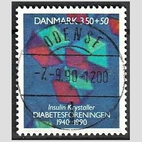 FRIMRKER DANMARK | 1990 - AFA 977 - Diabetesforeningen - 3,50 Kr. + 50 re flerfarvet - Lux Stemplet Odense