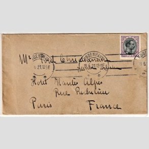 FRIMRKER DANMARK | 1918-20 - AFA 105 - Chr. X 40 re lilla/sort single p brev - Stemplet