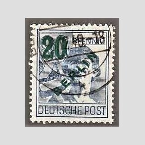 FRIM�RKER VESTBERLIN: 1949 | AFA 66 | 20/80 pf. bl�violet - Stemplet