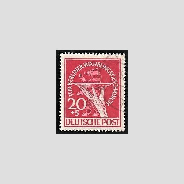 FRIMRKER VESTBERLIN: 1949 | AFA 69 | 20+5 pf. rd Velgrenhedsmrker - Stemplet