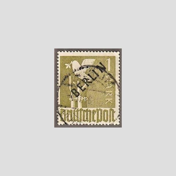 FRIMRKER VESTBERLIN: 1948 | AFA 17 | 1 dm. overtryk BERLIN sort - Stemplet