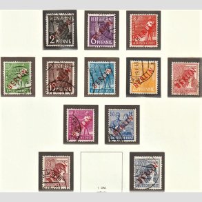 FRIM�RKER VESTBERLIN: 1949 | AFA 21-32 | 2-80 pf. overtryk BERLIN r�d - Stemplet