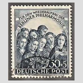 FRIM�RKER VESTBERLIN: 1950 | AFA 73 | 30+5 pf. m�rkbl� - Stemplet