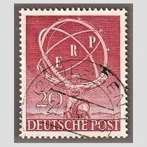 FRIM�RKER VESTBERLIN: 1949 | AFA 71 | 20 pf. r�d - Stemplet