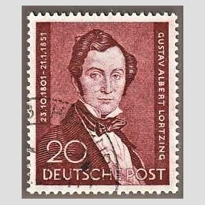 FRIM�RKER VESTBERLIN: 1951 | AFA 74 | 20 pf. r�dbrun - Stemplet