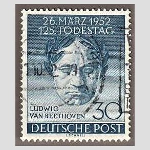 FRIM�RKER VESTBERLIN: 1952 | AFA 87 | 30 pf. bl� - Stemplet