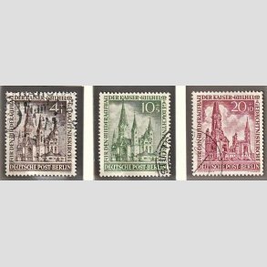 FRIM�RKER VESTBERLIN: 1953 | AFA 108-110 | 4+1 pf. - 20+10 pf. - Stemplet