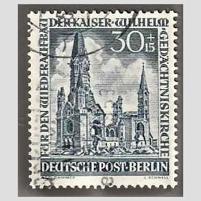 FRIM�RKER VESTBERLIN: 1953 | AFA 111 | 30+15 pf. bl� - Stemplet