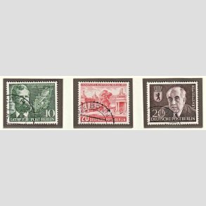 FRIM�RKER VESTBERLIN: 1954 | AFA 115-17 | 20 pf. - 10 pf. - Stemplet