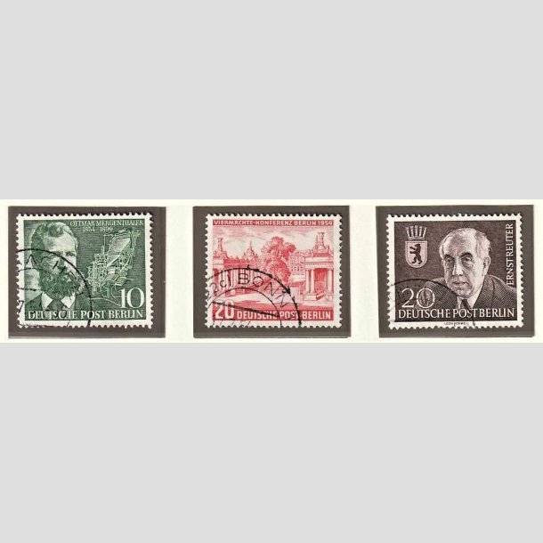 FRIMRKER VESTBERLIN: 1954 | AFA 115-17 | 20 pf. - 10 pf. - Stemplet