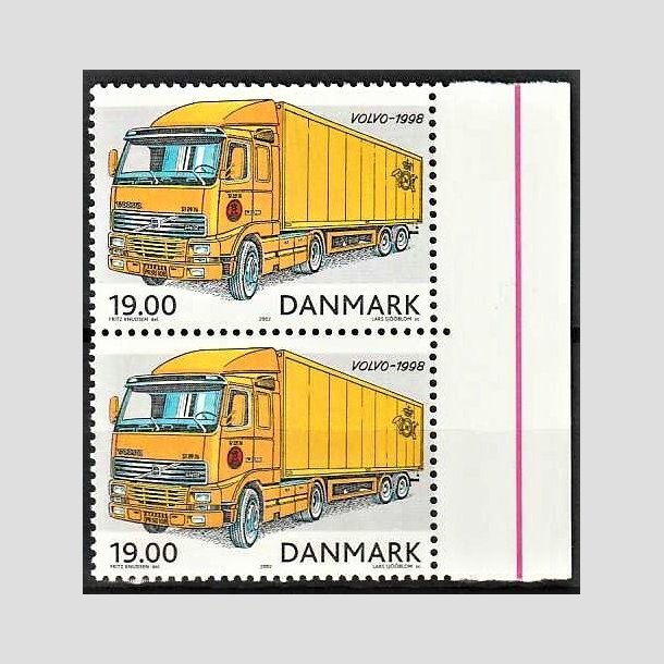 FRIMRKER DANMARK | 2002 - AFA 1324 - Postkretjer - 19,00 Kr. flerfarvet i lodret par - Postfrisk